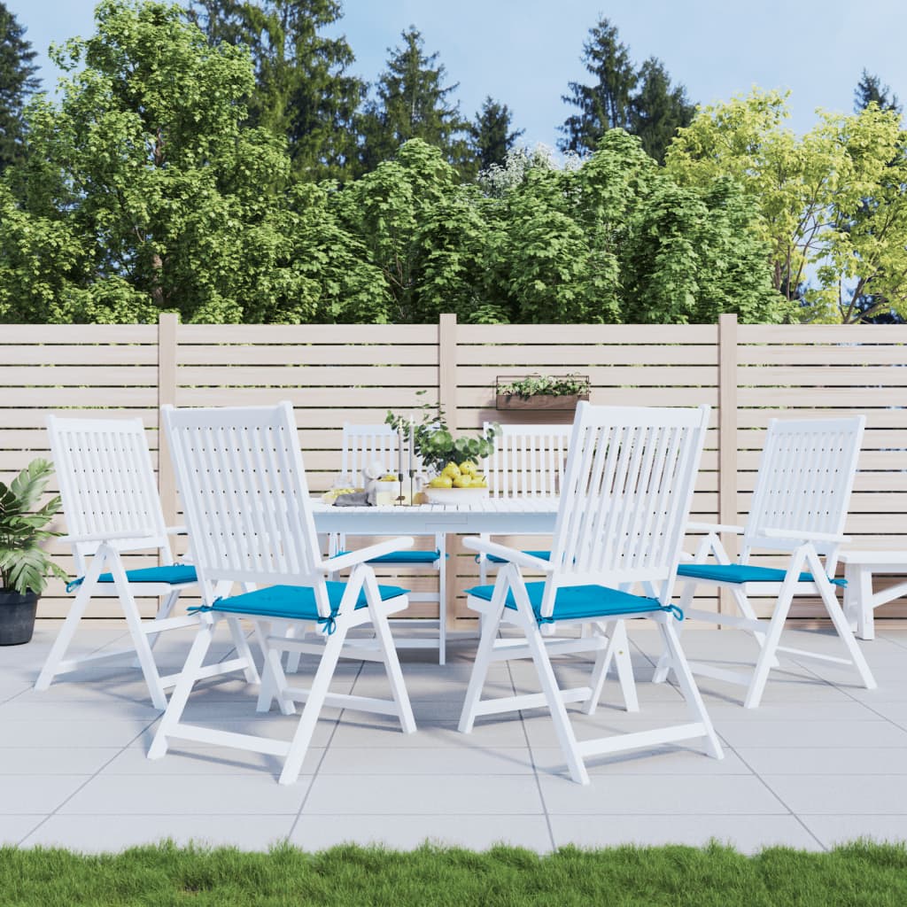 Coussins de chaise de jardin vidaxl 6 st 50x50x3 cm oxford tissu bleu