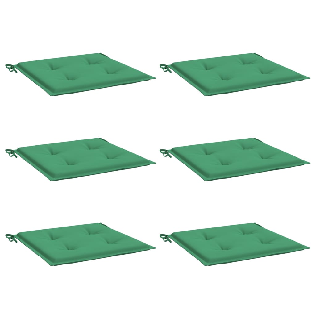 Coussins de chaise de jardin vidaxl 6 ST 50x50x3 cm Oxford tissu vert