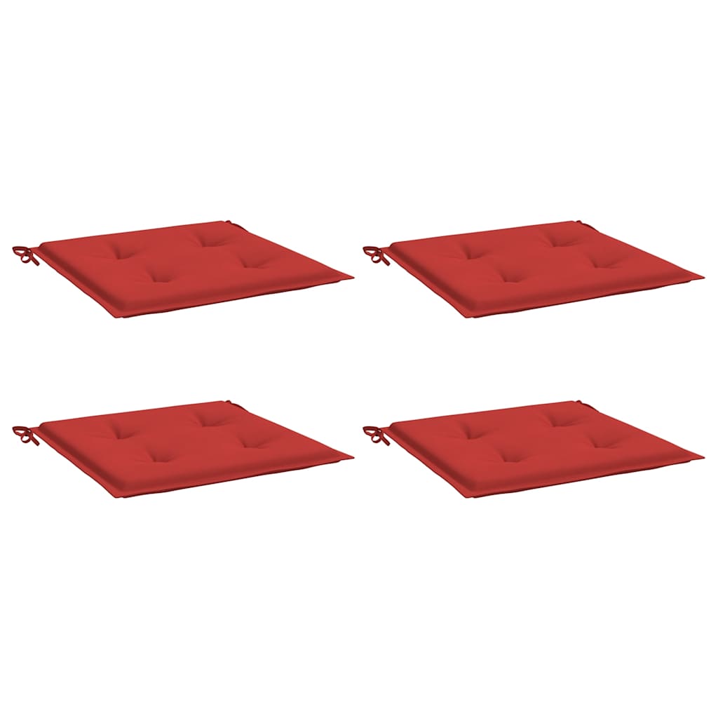 Coussins de chaise de jardin vidaxl 4 st 50x50x3 cm oxford tissu rouge