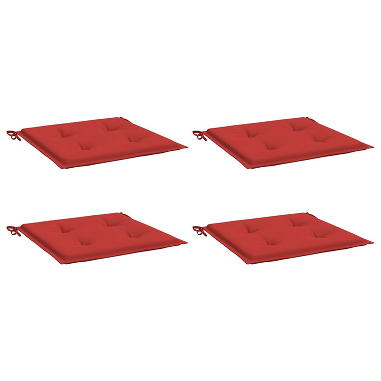 Coussins de chaise de jardin vidaxl 4 st 50x50x3 cm oxford tissu rouge