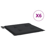 Coussins de chaise de jardin vidaxl 6 st 50x50x3 cm oxford tissu noir - afbeelding 2