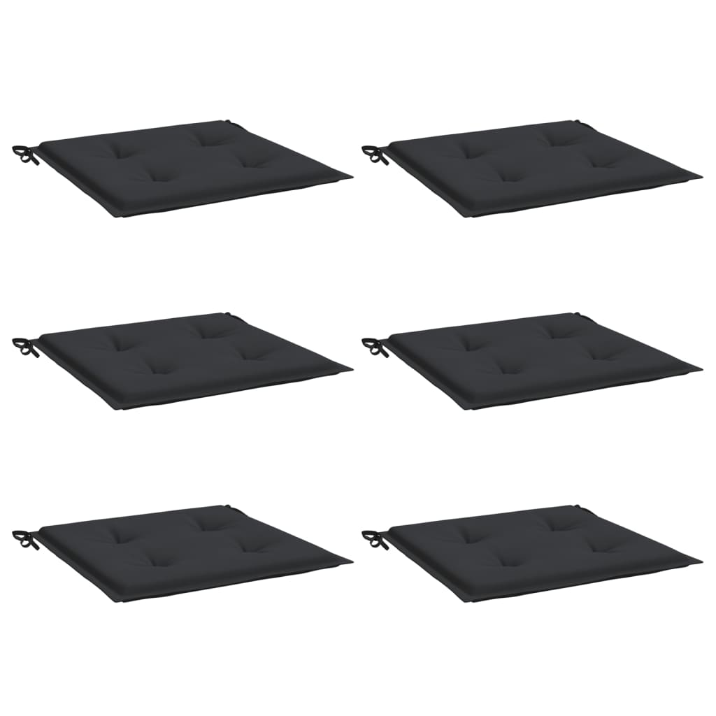 Coussins de chaise de jardin vidaxl 6 st 50x50x3 cm oxford tissu noir