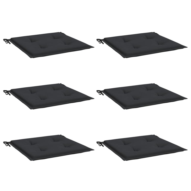 Coussins de chaise de jardin vidaxl 6 st 50x50x3 cm oxford tissu noir