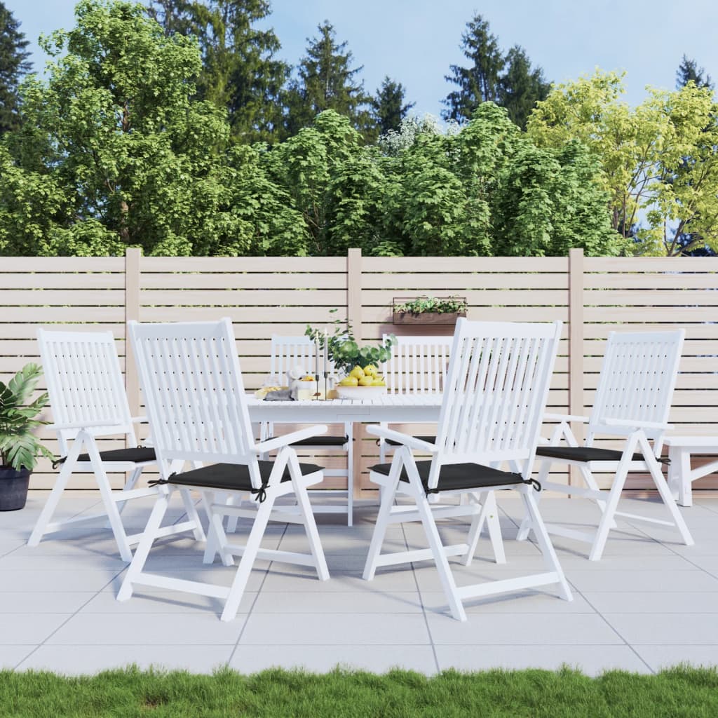 Coussins de chaise de jardin vidaxl 6 st 50x50x3 cm oxford tissu noir