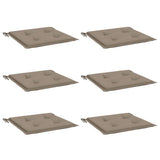 Coussins de chaise de jardin vidaxl 6 st 50x50x3 cm oxford tissu taupe - afbeelding 3