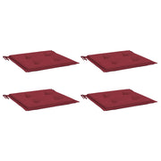 Coussins de chaise de jardin vidaxl 4 st 50x50x3 cm oxford tissu vin rouge - afbeelding 3