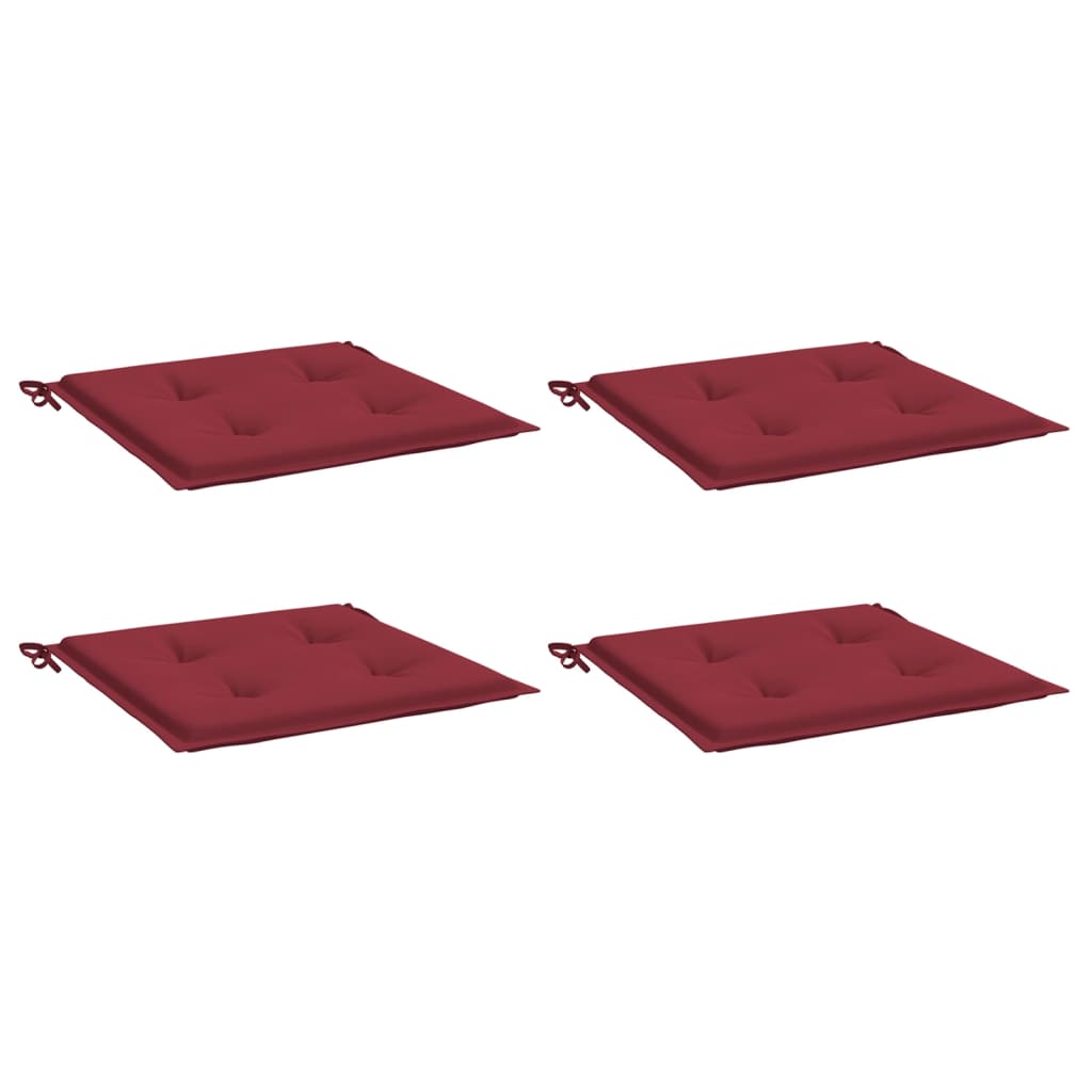 Coussins de chaise de jardin vidaxl 4 st 50x50x3 cm oxford tissu vin rouge