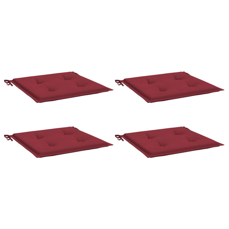 Coussins de chaise de jardin vidaxl 4 st 50x50x3 cm oxford tissu vin rouge