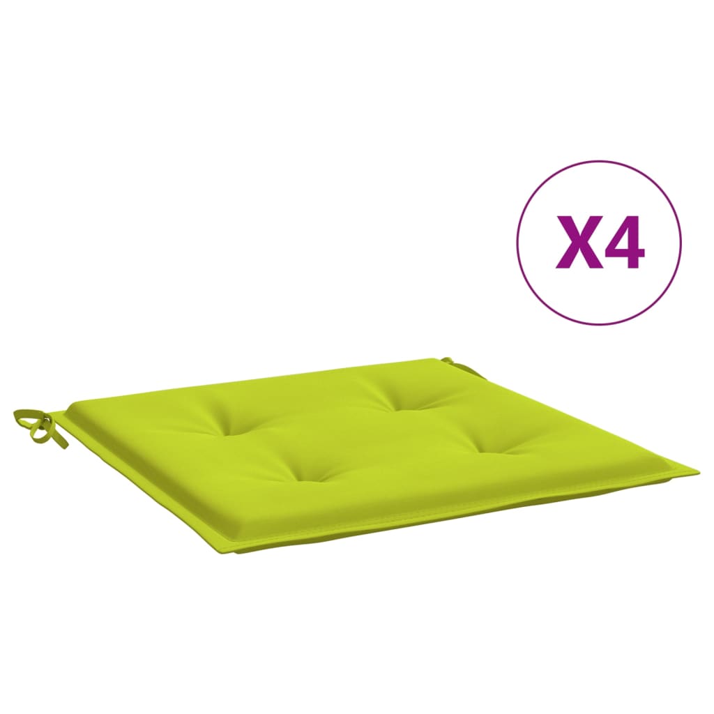 Coussins de chaise de jardin vidaxl 4 st 50x50x3 cm tissu oxford vert vif