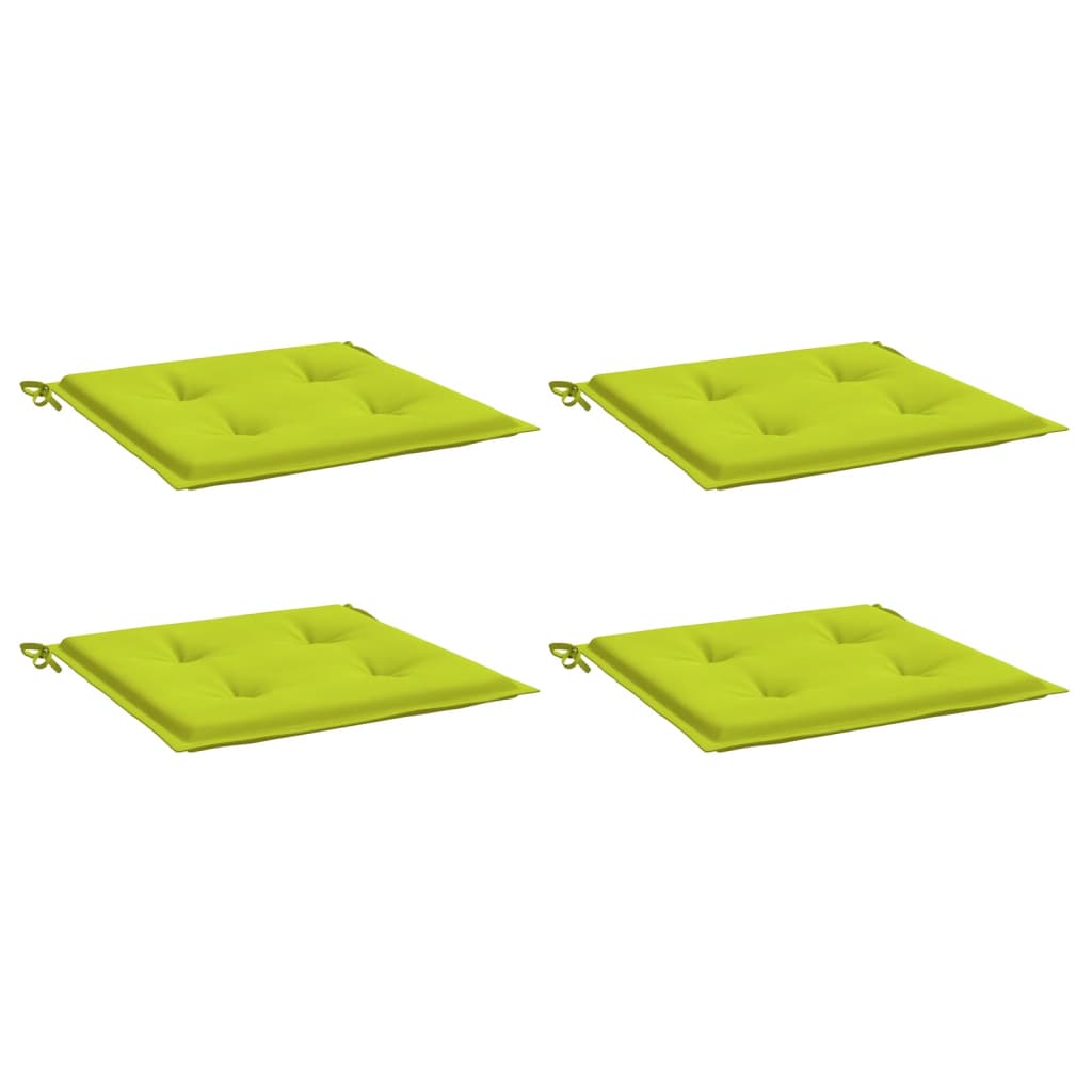 Coussins de chaise de jardin vidaxl 4 st 50x50x3 cm tissu oxford vert vif