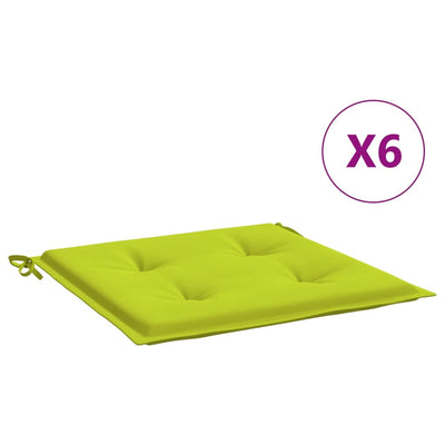 Vidaxl Garden Chair Cushions 6 ST 50X50X3 CM Tissu oxford Green Bright