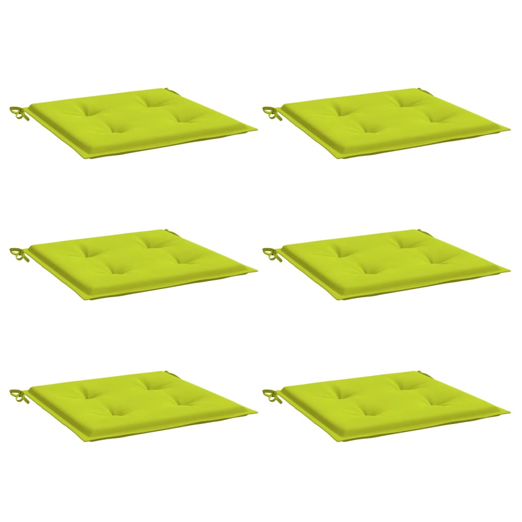 Vidaxl Garden Chair Cushions 6 ST 50X50X3 CM Tissu oxford Green Bright