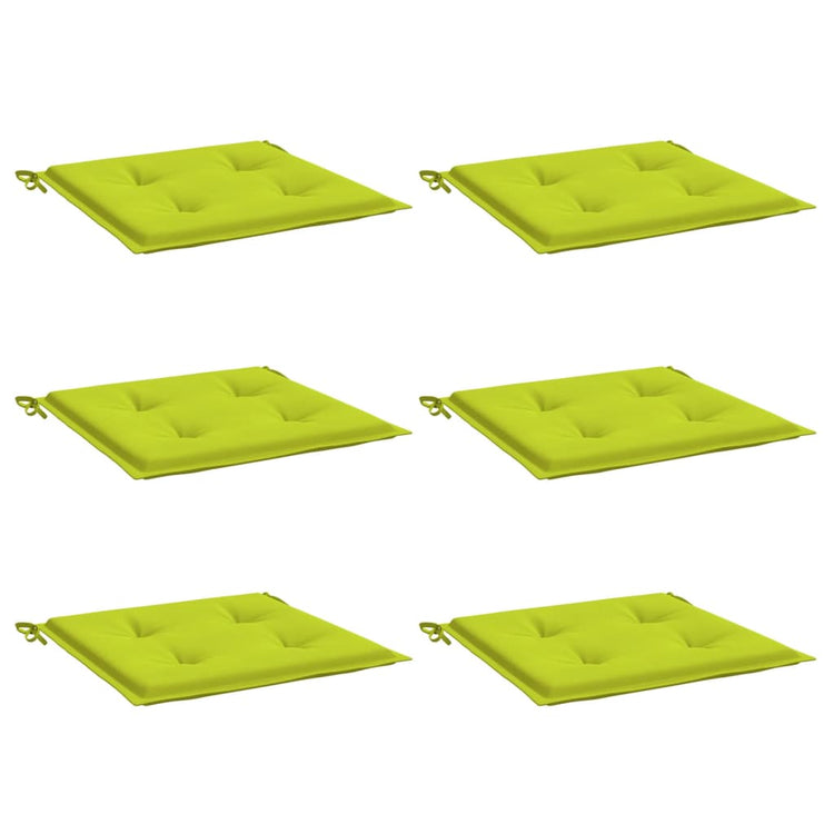 Vidaxl Garden Chair Cushions 6 ST 50X50X3 CM Tissu oxford Green Bright
