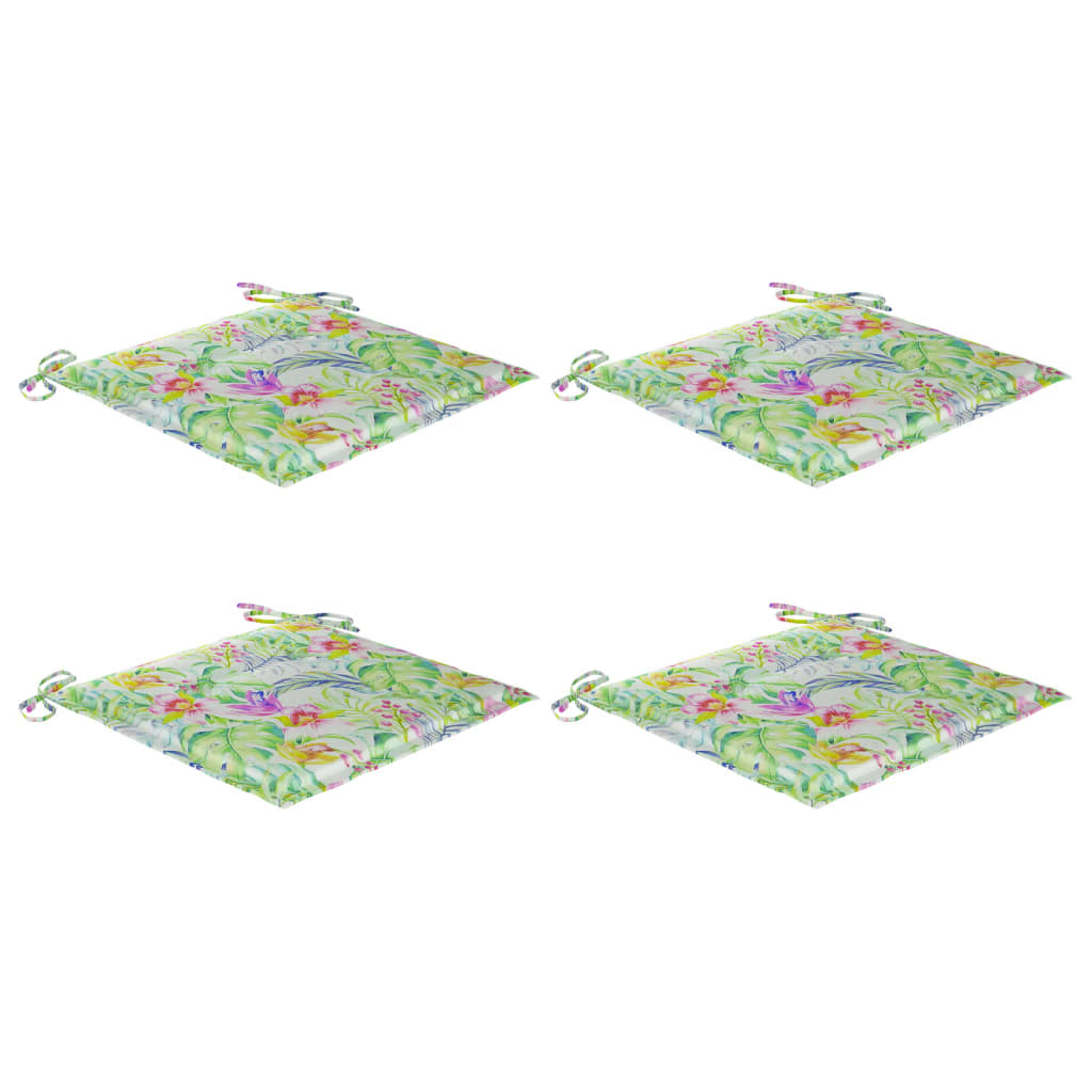 Coussins de chaise de jardin vidaxl 4 ST 50x50x3 cm motif de feuille de tissu oxford