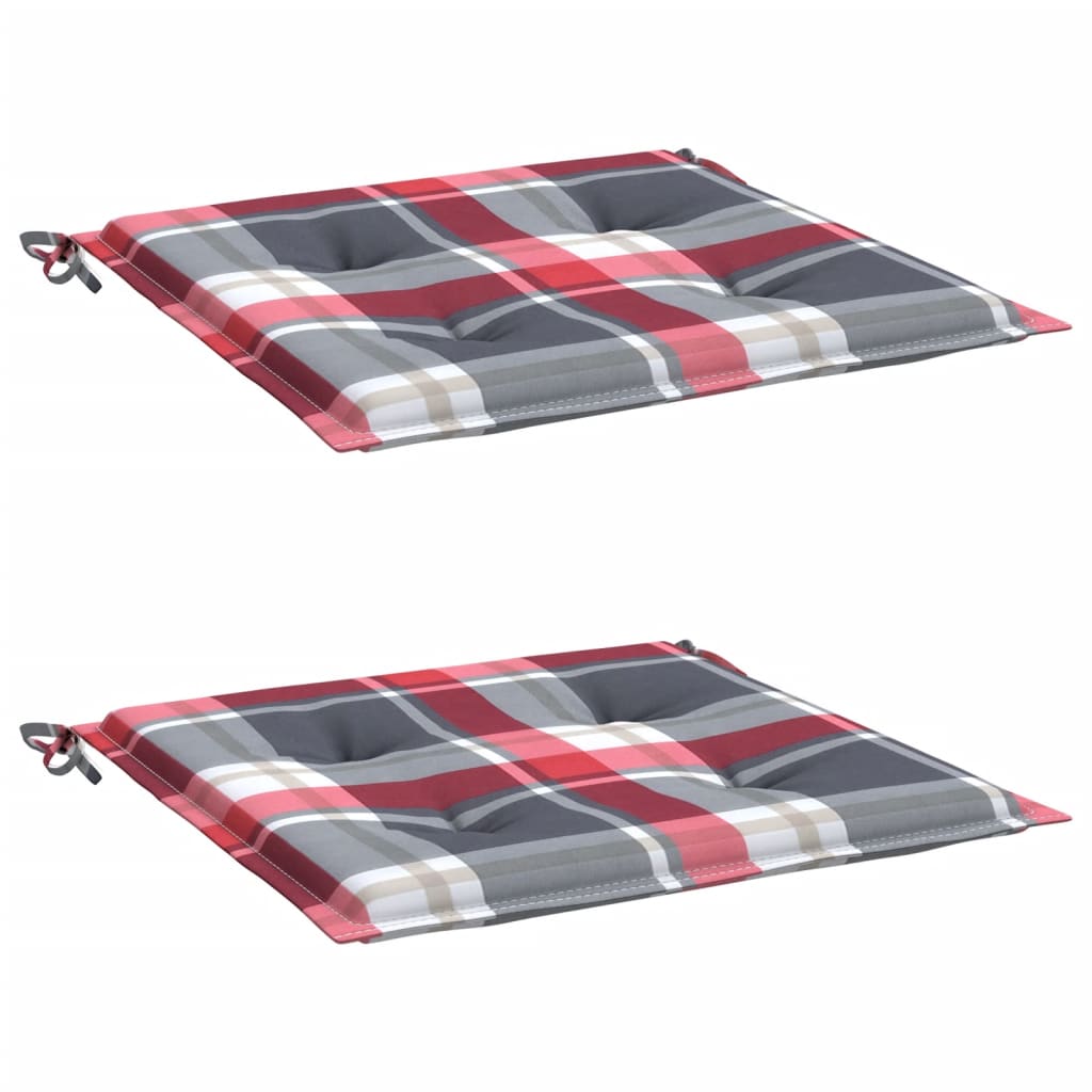VidaXL coussins de chaise de jardin 2 pcs 50x50x4 cm tissu oxford motif losange rouge