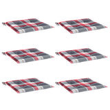 Vidaxx coussins de chaise de jardin 6 pcs 50x50x4 cm tissu oxford motif losange rouge - afbeelding 3