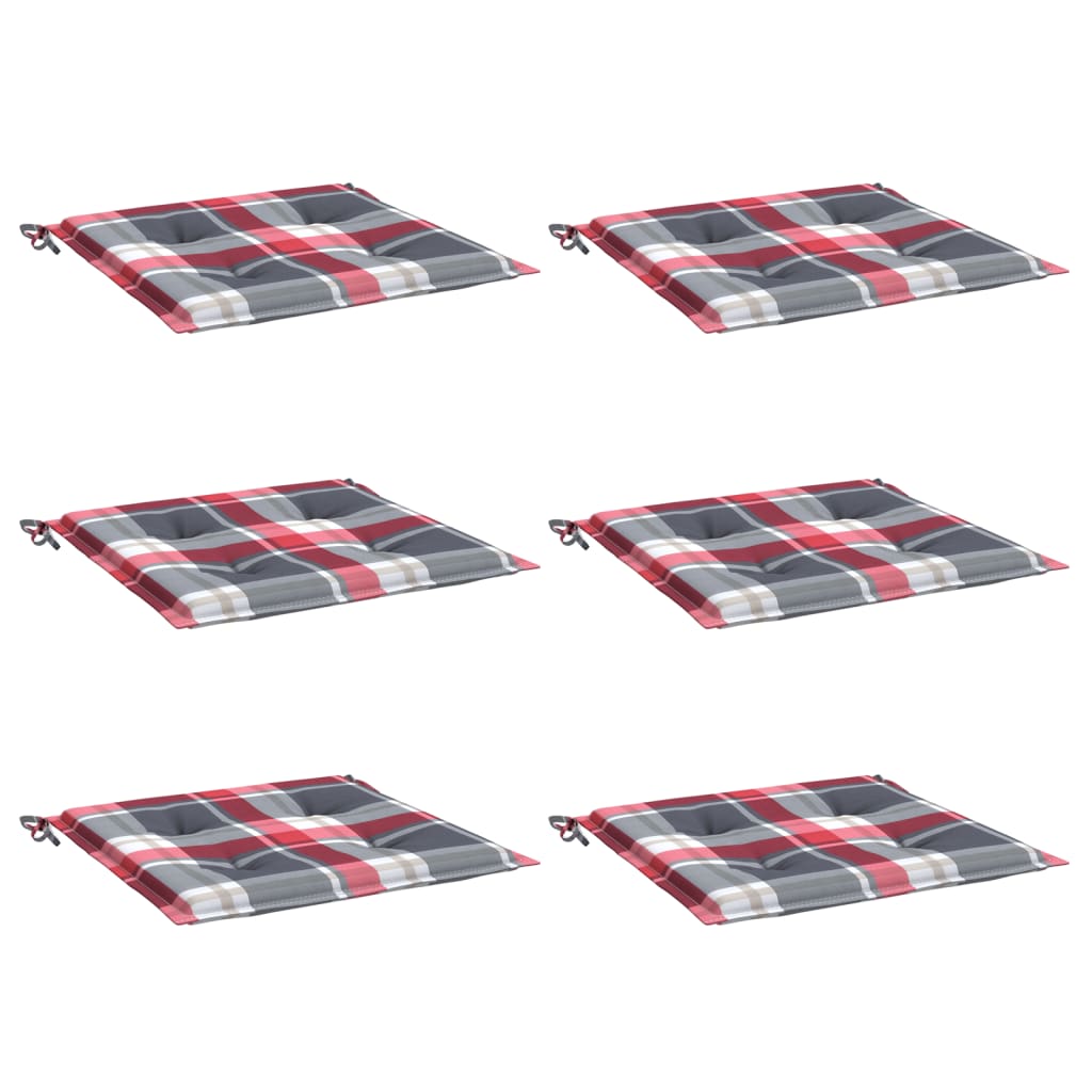 Vidaxx coussins de chaise de jardin 6 pcs 50x50x4 cm tissu oxford motif losange rouge