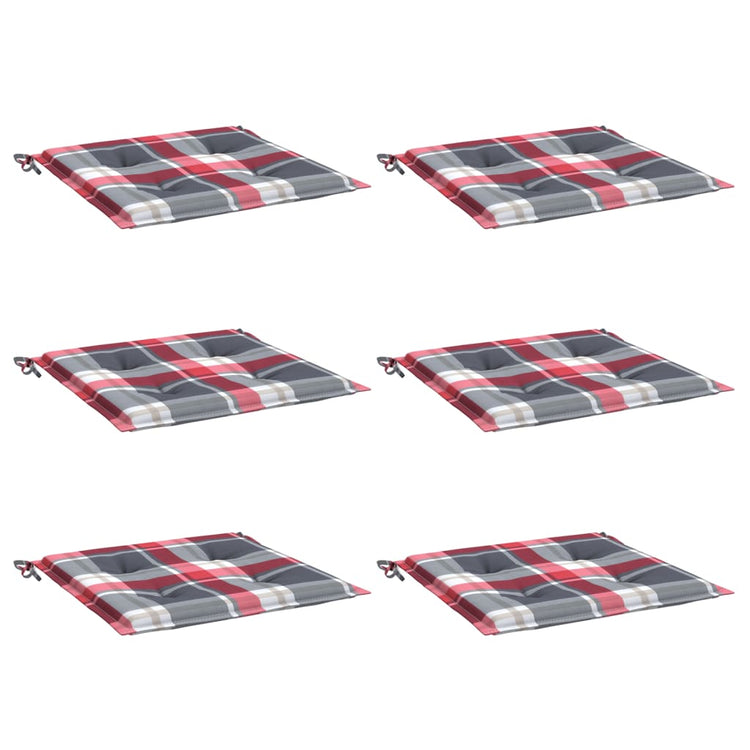 Vidaxx coussins de chaise de jardin 6 pcs 50x50x4 cm tissu oxford motif losange rouge
