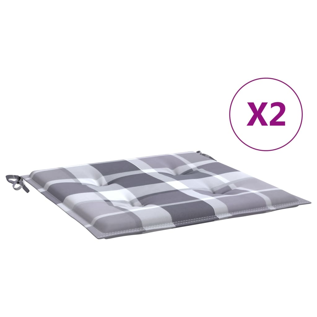 Vidaxx coussins de chaise de jardin 2 pcs 50x50x4 cm tissu oxford motif losange gris