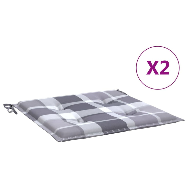 Vidaxx coussins de chaise de jardin 2 pcs 50x50x4 cm tissu oxford motif losange gris