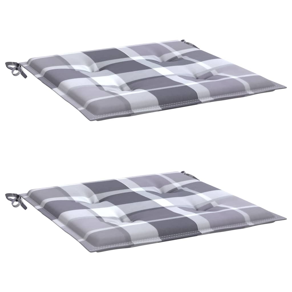 Vidaxx coussins de chaise de jardin 2 pcs 50x50x4 cm tissu oxford motif losange gris