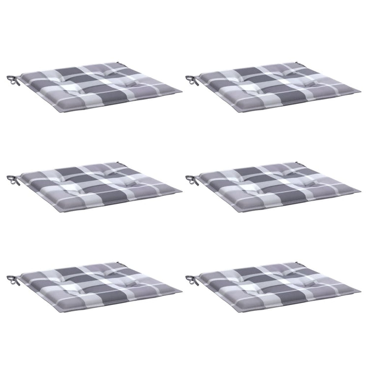 VidaXL coussins de chaise de jardin 6 pcs 50x50x4 cm tissu oxford motif losange gris