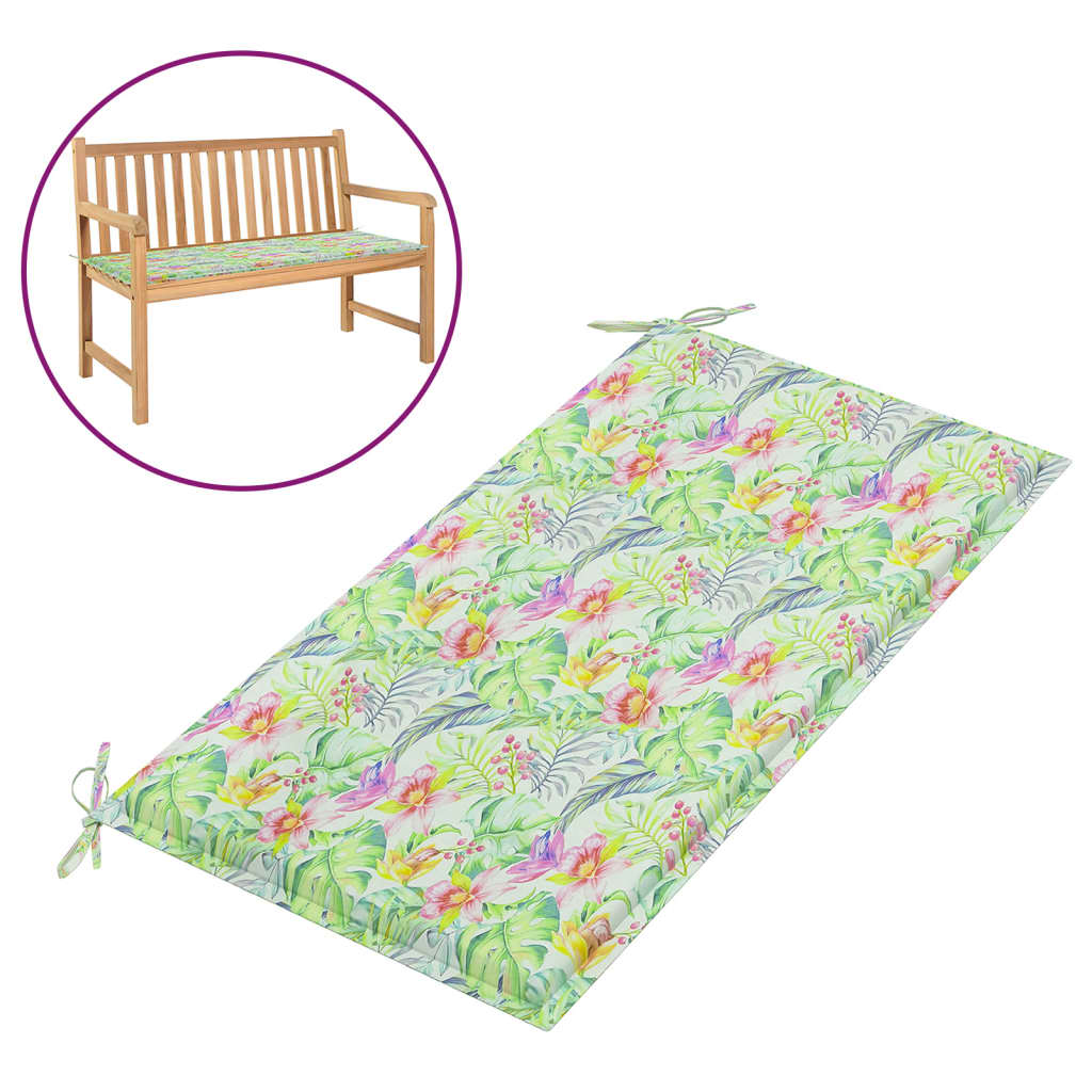 Vidaxl Garden Banc Cushion 100x50x3 cm Oxford Fabric Leaf motif