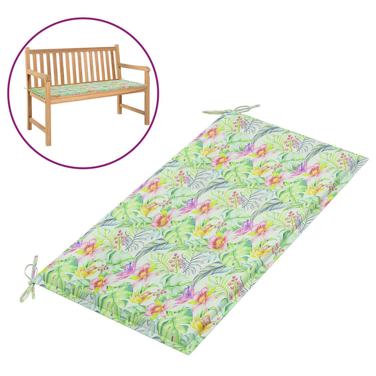 Vidaxl Garden Banc Cushion 100x50x3 cm Oxford Fabric Leaf motif