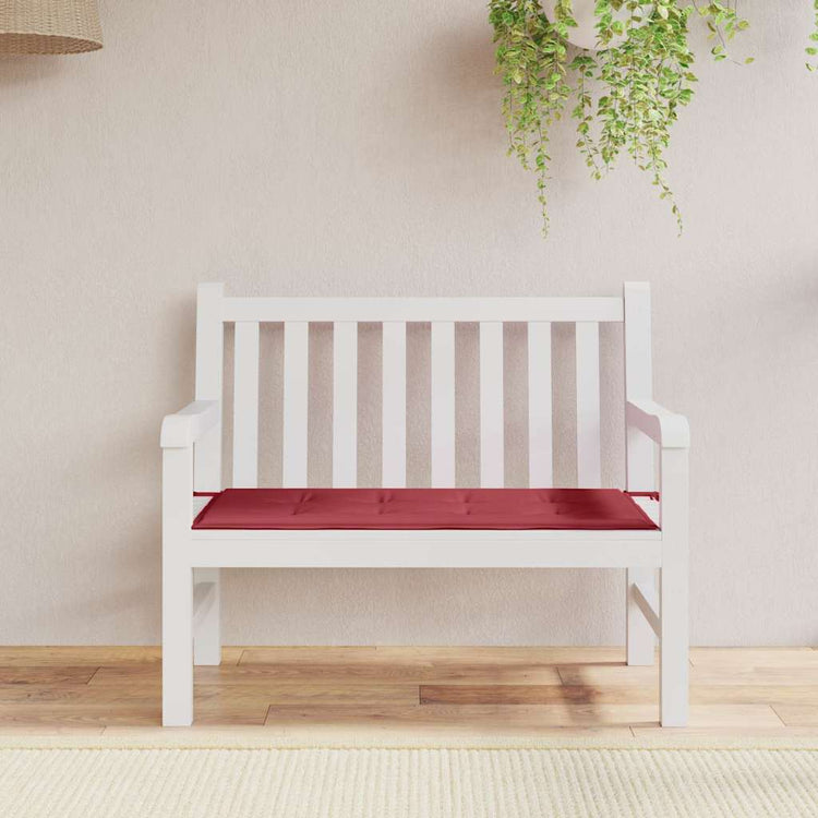 Vidaxl jardin banc coussin 120x50x3 cm oxford tissu vin rouge