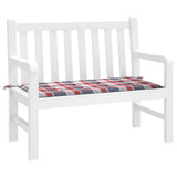 Vidaxl jardin banc coussin 120x50x3 cm oxford tissu diamant motif rouge - afbeelding 3