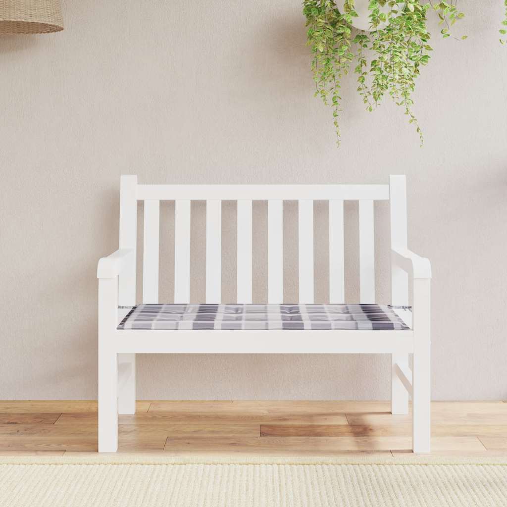 Vidaxl jardin banc coussin 120x50x3 cm oxford tissu diamant motif gris