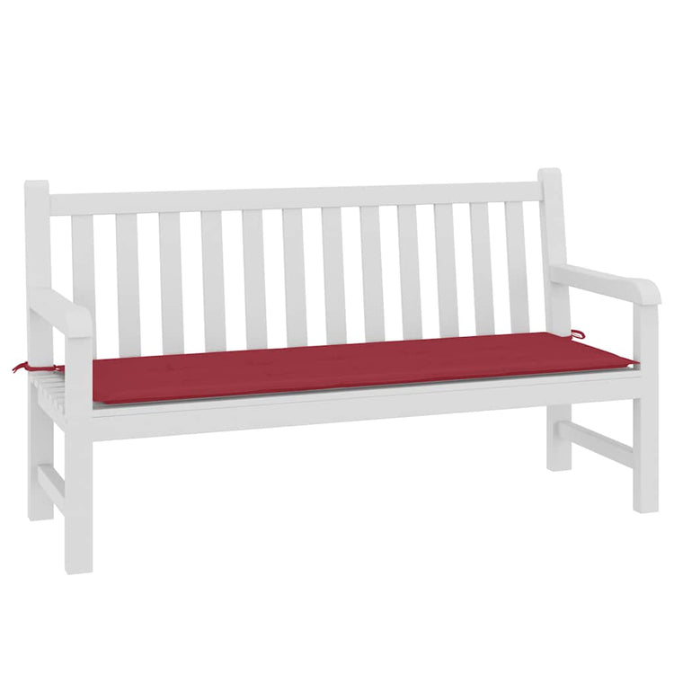 Vidaxl jardin banc coussin 150x50x3 cm oxford tissu vin rouge