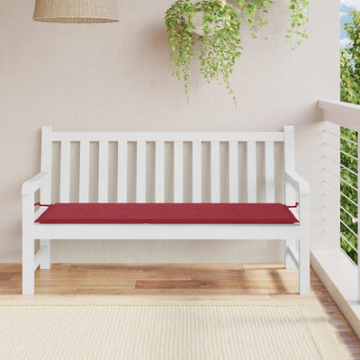 Vidaxl jardin banc coussin 150x50x3 cm oxford tissu vin rouge