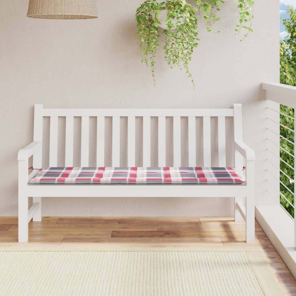 Vidaxl jardin banc coussin 150x50x3 cm oxford tissu diamant motif rouge