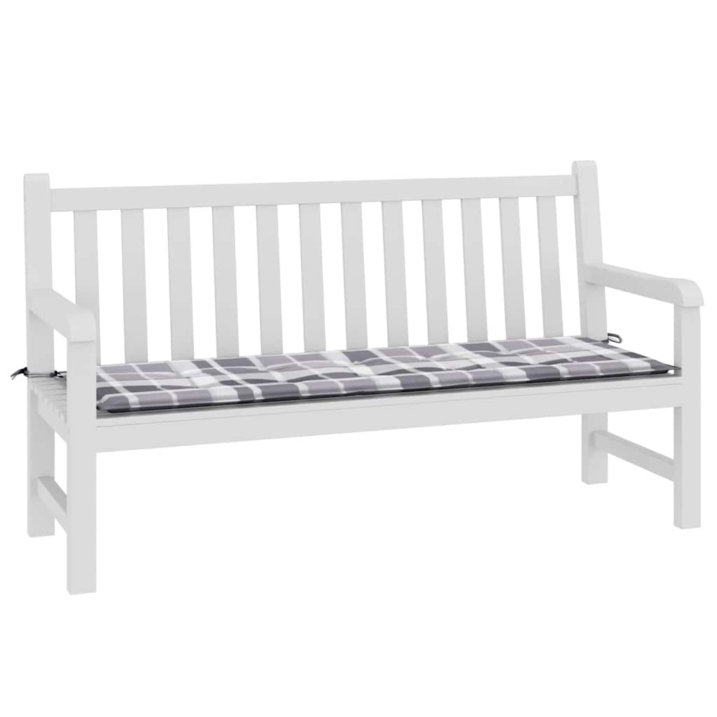Vidaxl jardin banc coussin 150x50x3 cm oxford tissu diamant motif gris