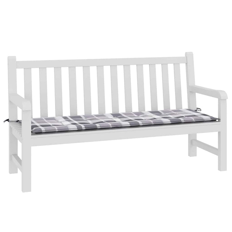 Vidaxl jardin banc coussin 150x50x3 cm oxford tissu diamant motif gris