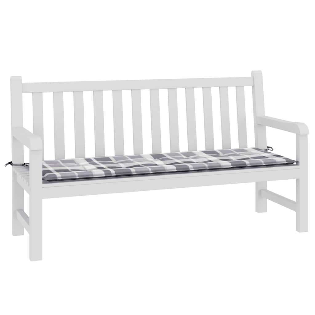 Vidaxl jardin banc coussin 150x50x3 cm oxford tissu diamant motif gris