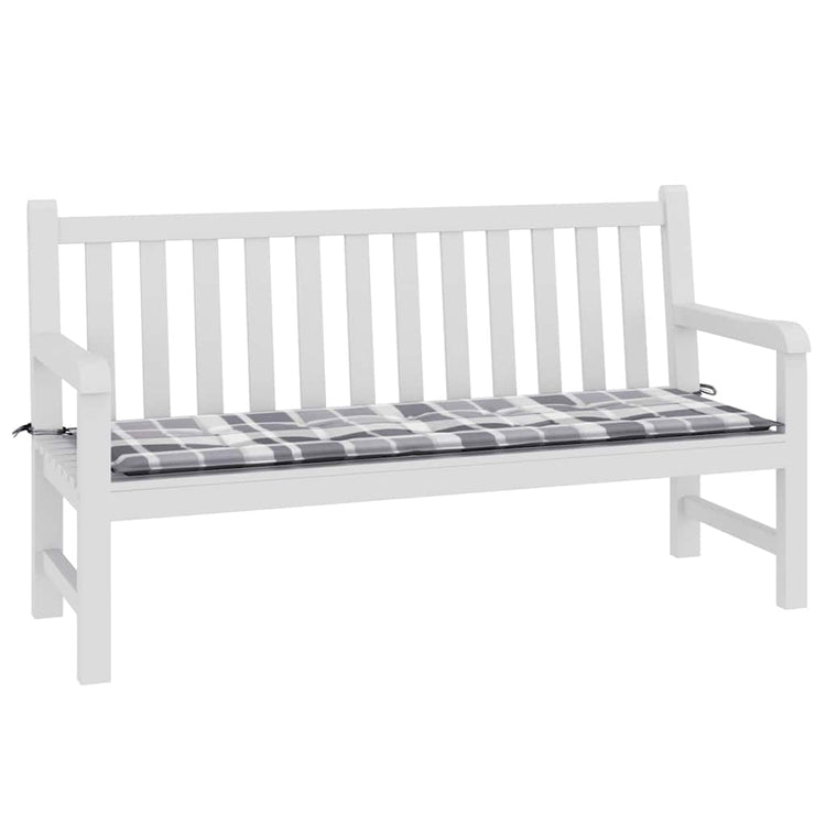 Vidaxl jardin banc coussin 150x50x3 cm oxford tissu diamant motif gris