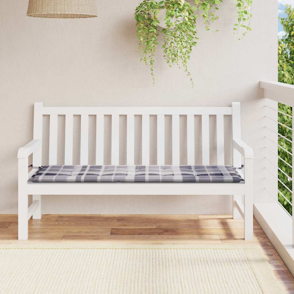 Vidaxl jardin banc coussin 150x50x3 cm oxford tissu diamant motif gris
