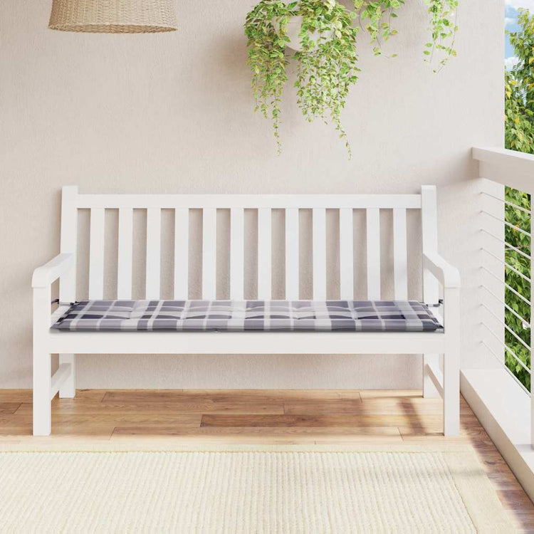 Vidaxl jardin banc coussin 150x50x3 cm oxford tissu diamant motif gris