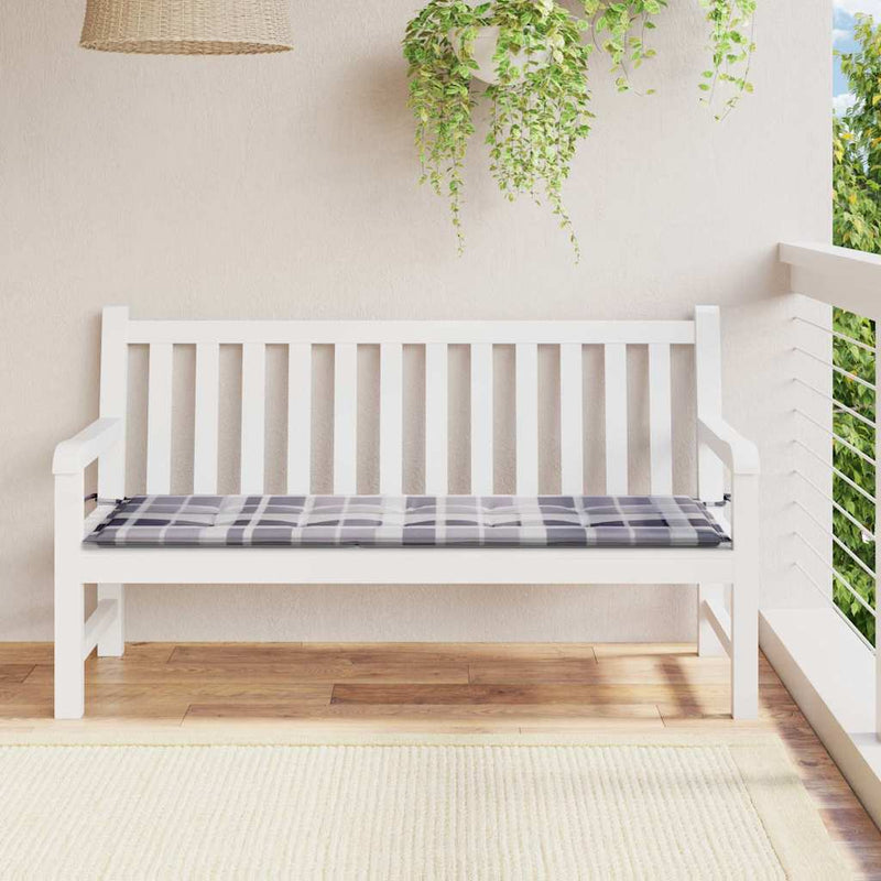 Vidaxl jardin banc coussin 150x50x3 cm oxford tissu diamant motif gris