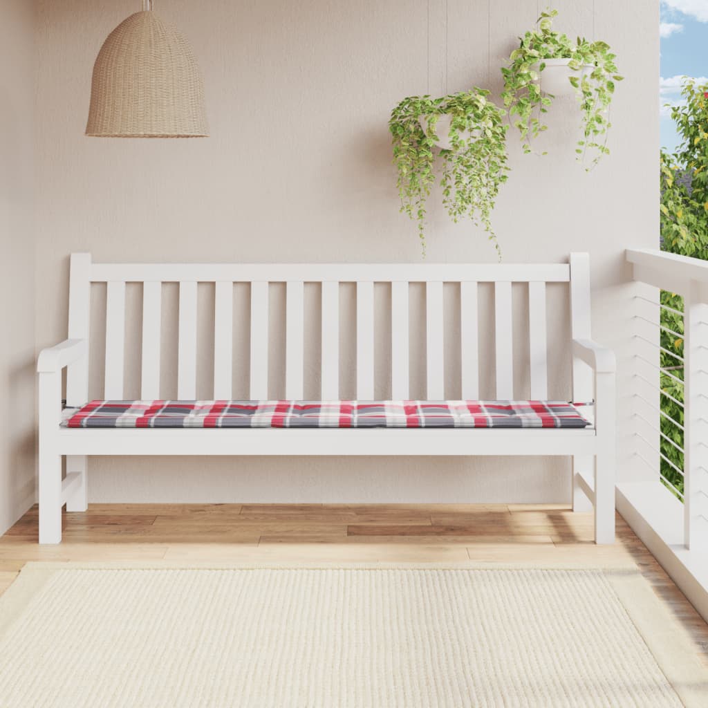 Vidaxl jardin banc coussin 200x50x3 cm oxford tissu diamant motif rouge