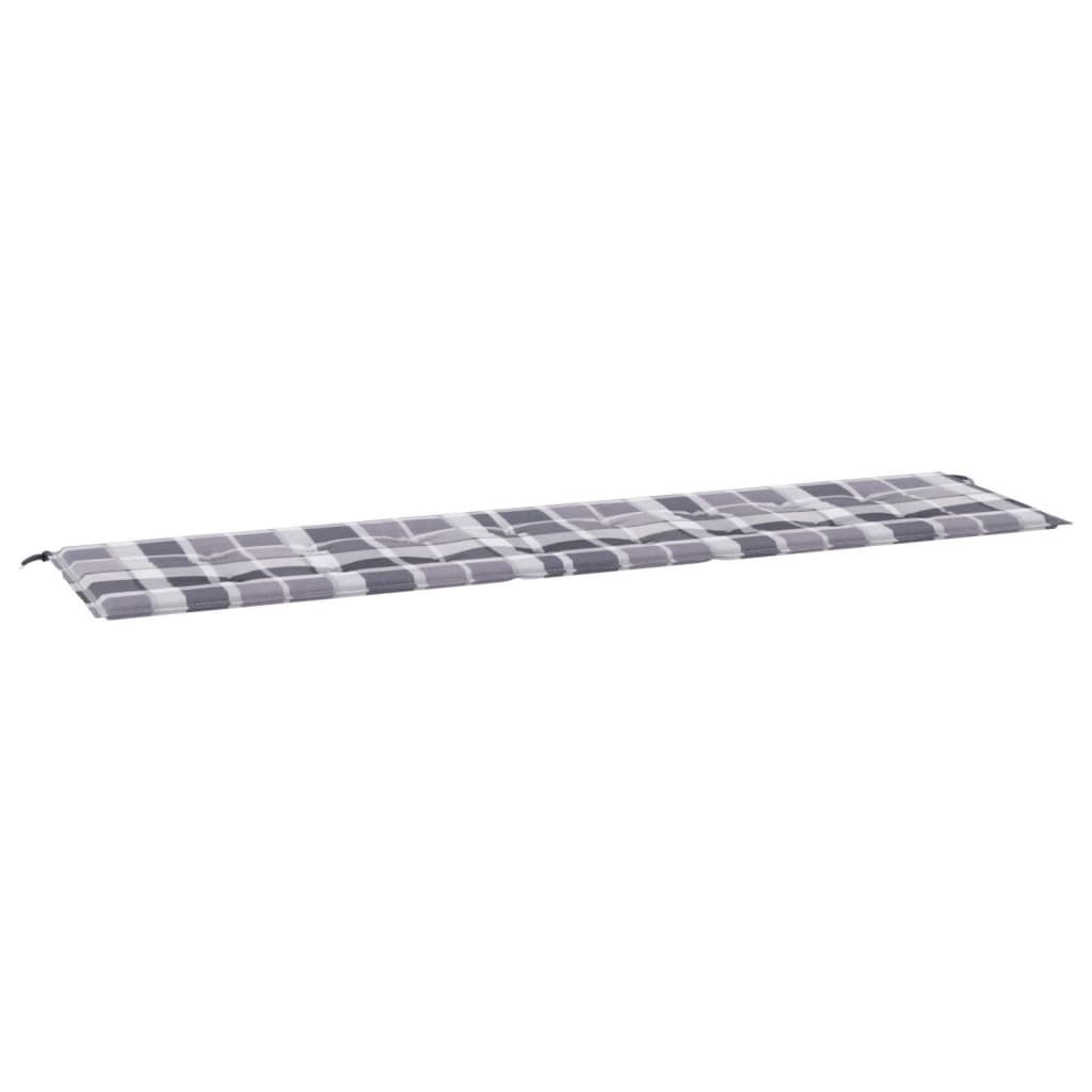 Vidaxl jardin banc coussin 200x50x3 cm oxford tissu diamant motif gris