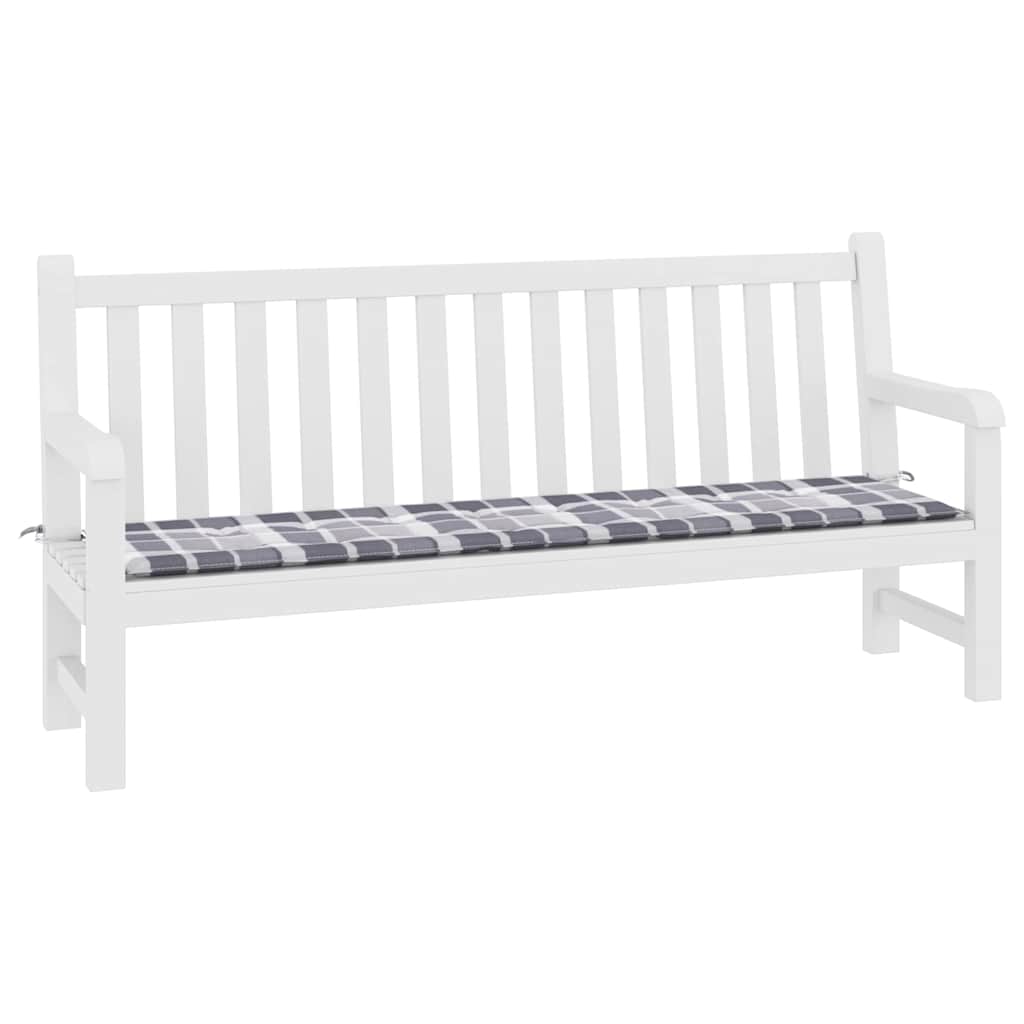 Vidaxl jardin banc coussin 200x50x3 cm oxford tissu diamant motif gris
