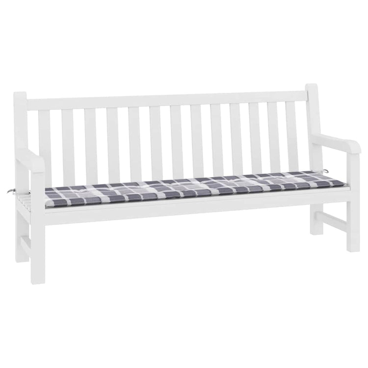 Vidaxl jardin banc coussin 200x50x3 cm oxford tissu diamant motif gris