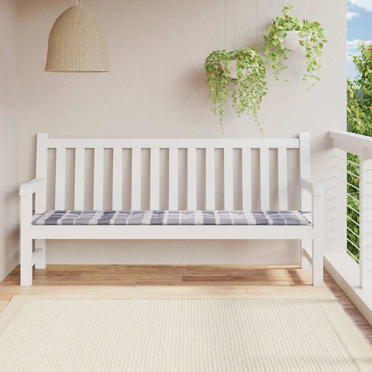 Vidaxl jardin banc coussin 200x50x3 cm oxford tissu diamant motif gris