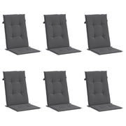 Coussins de chaise de jardin vidaxl 6 st dos haut 120x50x3 cm en tissu anthracite - afbeelding 3