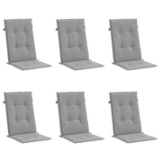 Coussins de chaise de jardin vidaxl 6 st dos haut 120x50x3 cm tissu gris - afbeelding 3
