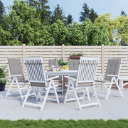 Coussins de chaise de jardin vidaxl 6 st dos haut 120x50x3 cm tissu gris - afbeelding 1