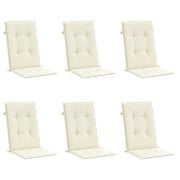Coussins de chaise de jardin vidaxl 6 st dos haut 120x50x3 cm Crème de tissu -colore - afbeelding 3